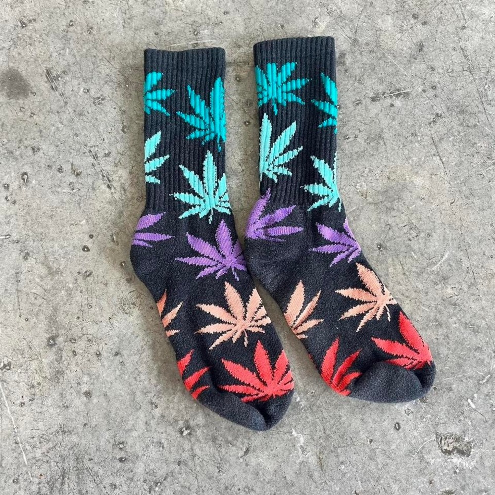 Huf weed plants rainbow socks multicolor Excellent condition